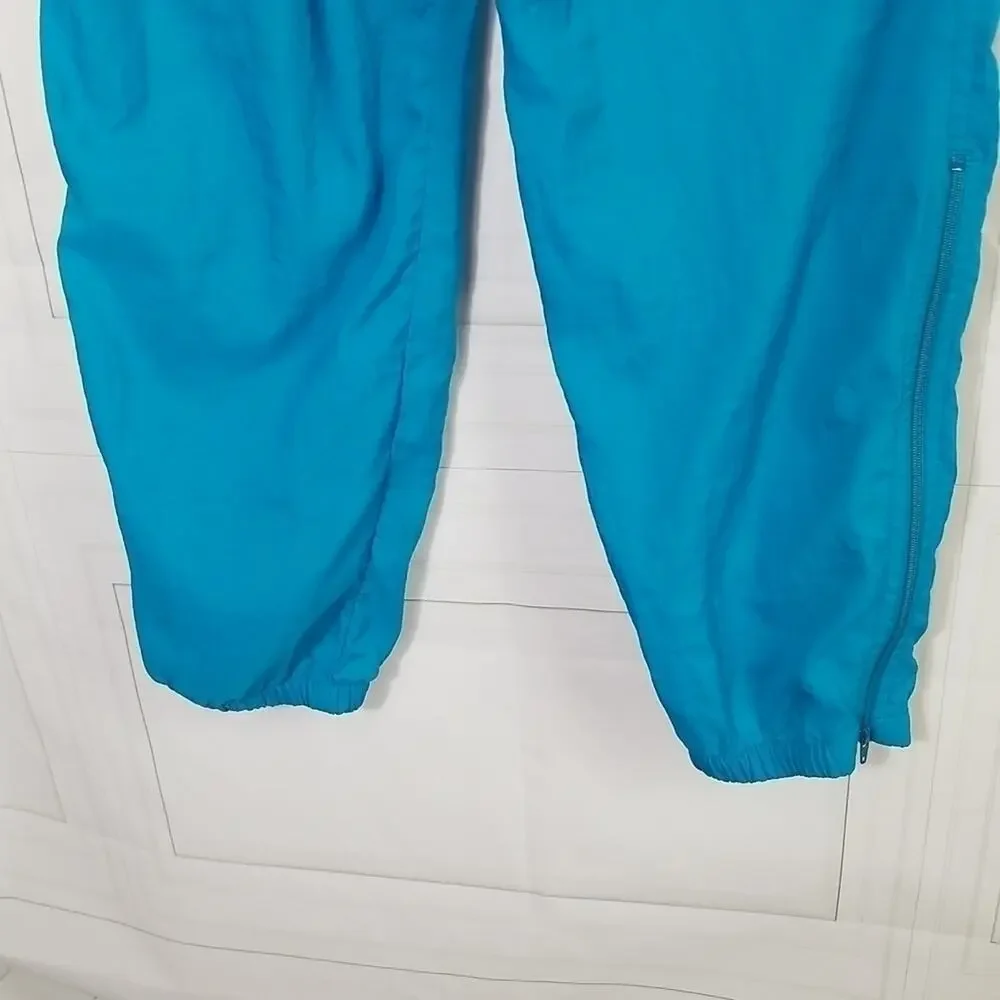NIKE WMS Medium Vintage 90's Teal Windbreaker Lightweight Track Pants Joggers